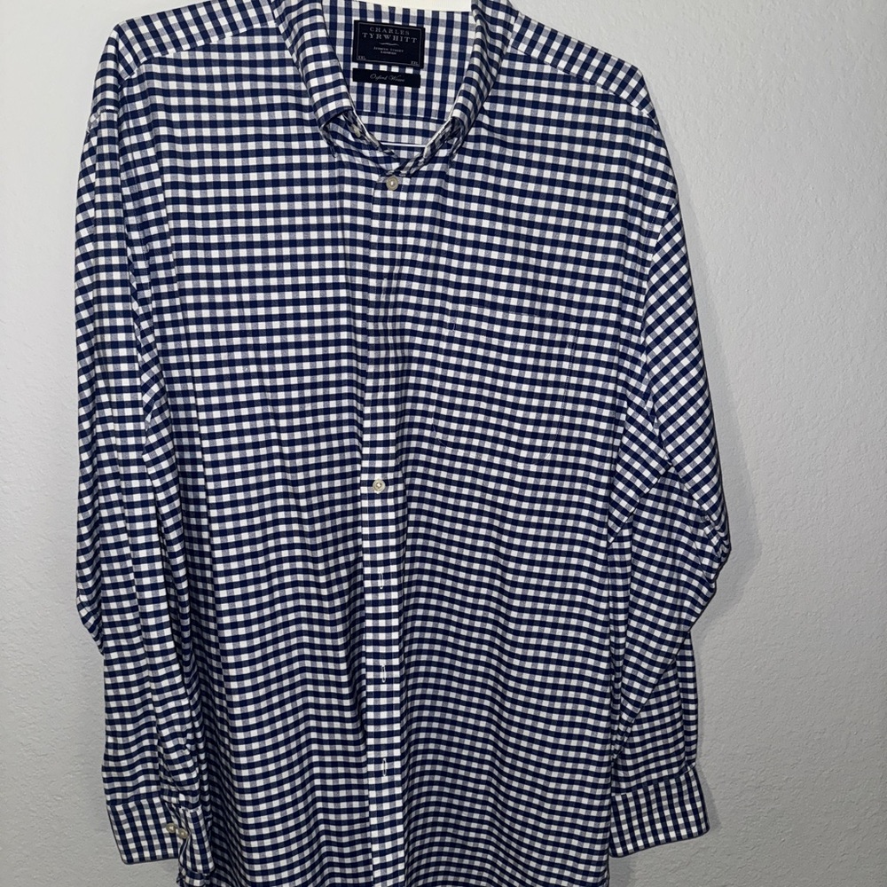 Charles Tyrwhitt Navy and White Gingham Shirt